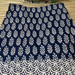 Talbots navy and white Aline lined skirt size 6 !